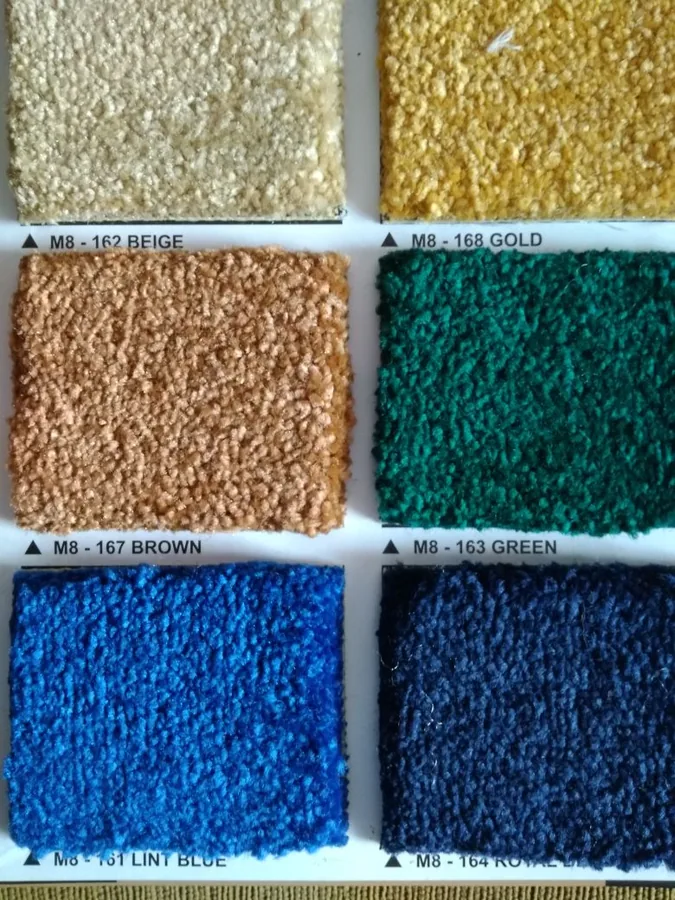 Sampel warna dan tekstur karpet kantor